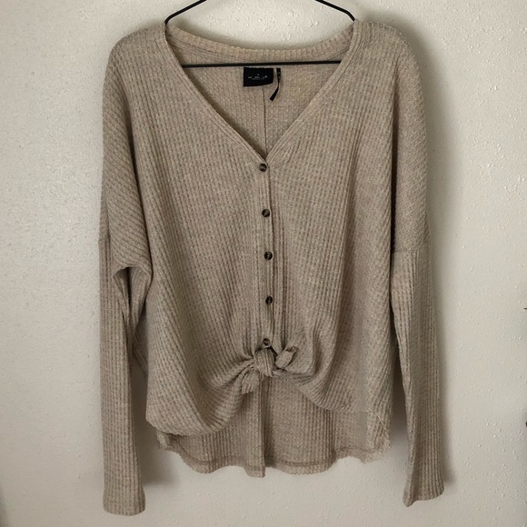 Urban Outfitters Sweaters - Urban Outfitters Oversized Thermal Button-Up Top